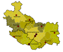 Karte der Mittelbereiche in der Region Bodensee-Oberschwaben