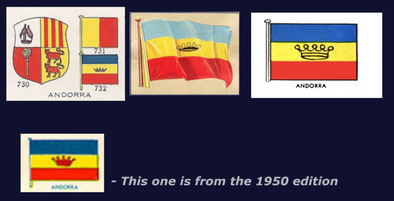 File:Review of various drawings of the Andorra flags with crowns.png