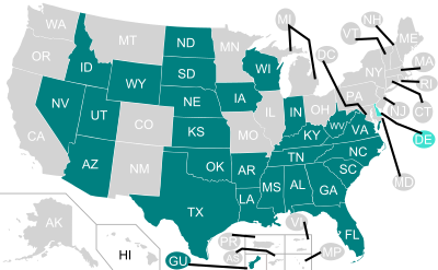 right to work states map 2020 Right To Work Law Wikipedia right to work states map 2020