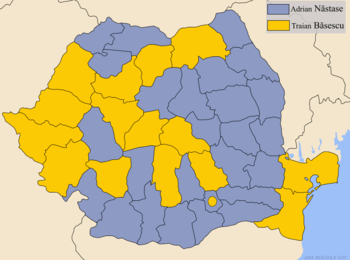 Romania presidentia2004 Run-off by county.png