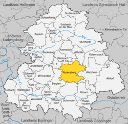 Kaart van Rudersberg