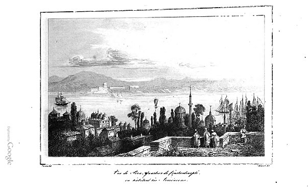 Lac en Arménie russe, gravure de Jean-Marie Chopin, 1838.