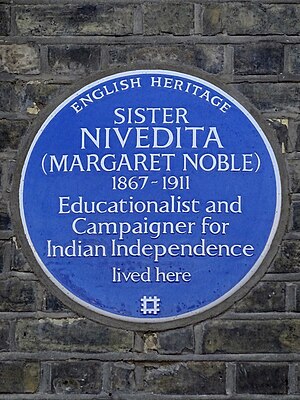 SISTER NIVEDITA (MARGARET NOBLE) 1867-1911 Educationalist and Campaigner for Indian Independence lived here.jpg