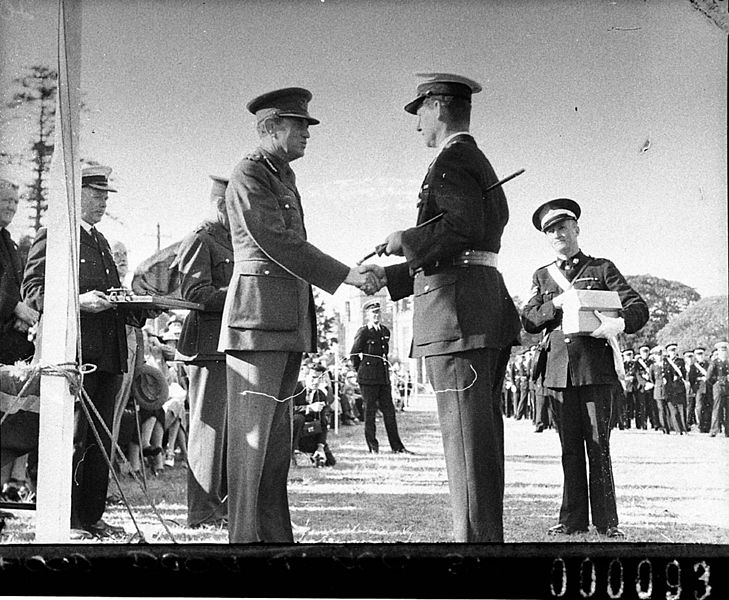 File:SLNSW 12587 St Johns Ambulance parade The Governor Lord Wakehurst shakes hands with an ambulance officer.jpg