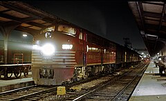 Frisco's Sunnyland at Birmingham Alabama's Birmingham Terminal Station on April 15, 1963 SLSF E8A 2017 with Train 108, The Sunnyland, at Birmingham Alabama Union Station on April 15, 1963 (23847907654).jpg