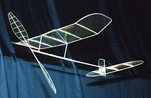 Extremely light F1D-class indoor-flight model with microfilm covering Saalflugf1d.jpg