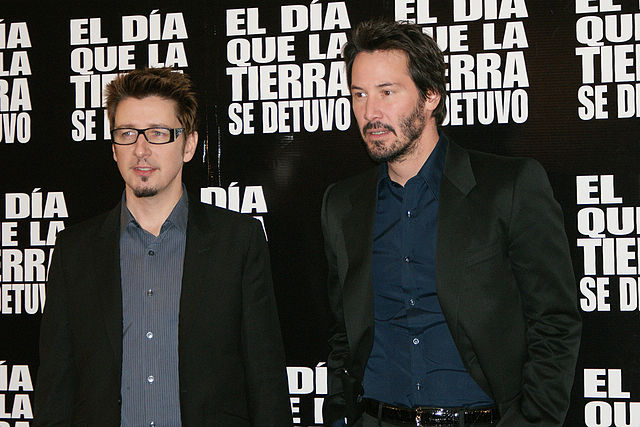 Derrickson with star Keanu Reeves in 2008