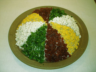 <span class="mw-page-title-main">Herring salad</span> Mixed salad featuring salted herring