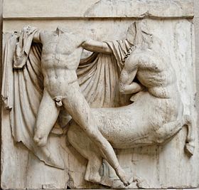 South Metope XXVIICentaur ja Lapith (British Museum)