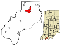 Location of Santa Claus in Spencer County, Indiana.