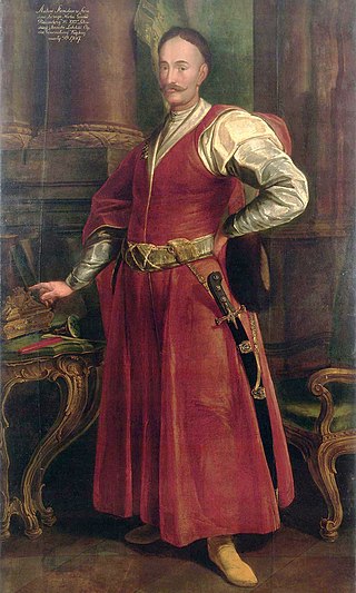 <span class="mw-page-title-main">Kontusz</span> Long coat with hanging sleeves worn with a sash by Hungarian and Polish-Lithuanian noblemen