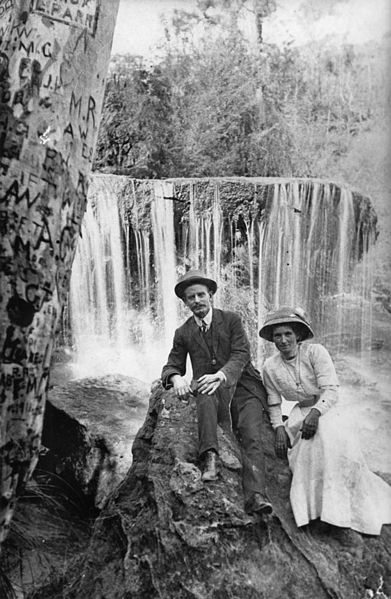 File:StateLibQld 2 152843 Couple posing by a waterfall in the Rathdowney area, Queensland.jpg