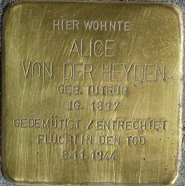 File:Stolpersteine Köln Wittekindstrasse 6 Alice von der Heyden.jpg