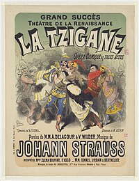 Johann Strauss mladší: Cigánsky barón - pútač na francúzske predstavenie operety