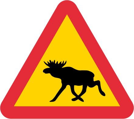 Swedish elk warning sign