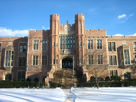 The striking Teaneck High School building