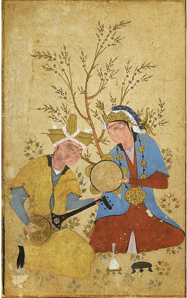 File:TWO MUSICIANS SEATED UNDER A FLOWERING TREE c. 1550, Private Collection, USA..jpg