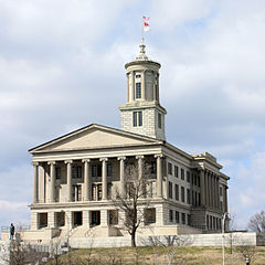 The Tennessee State Capitol (1845–59) in Nashville, designed by William Strickland