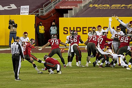 Ryan Succop kicking a field goal during the game