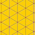 The equilateral triangle tiling fills the plane. Tiling 3 simple.svg