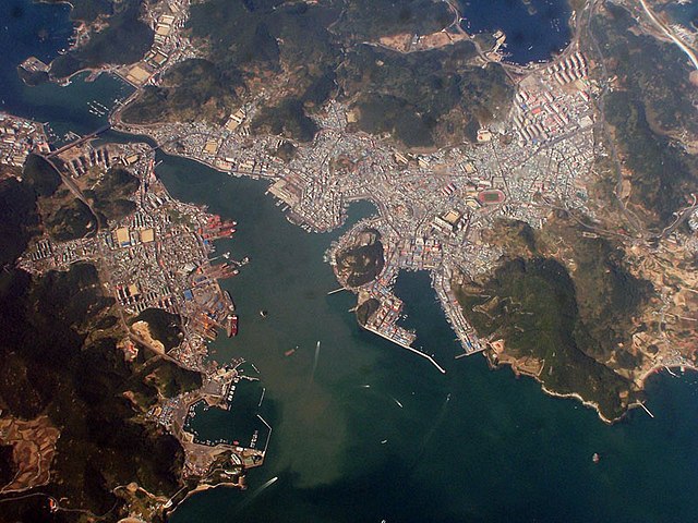 Aerial photo of Tongyeong.