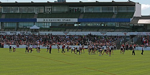 Training drill in front of stand, St Kilda FC 01.jpg