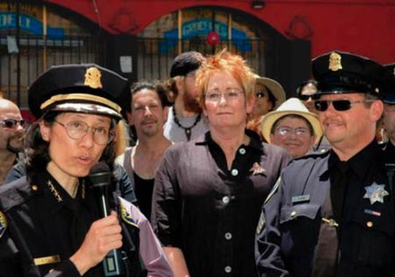 Police chief Heather Fong, Theresa Sparks, and Stephan Thorne, first Transgender San Francisco police officer