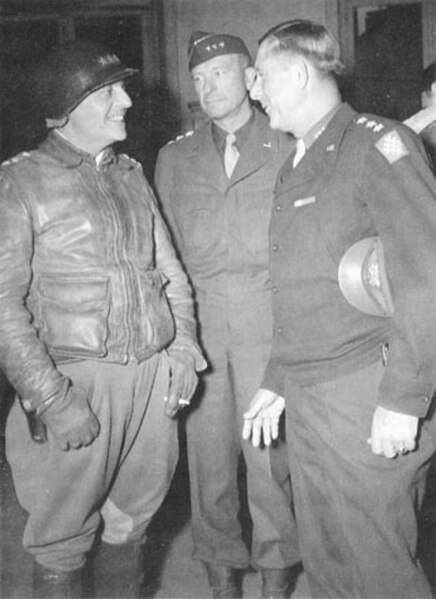 Three lieutenant generals in October 1944: Lucian Truscott, Alexander Patch, and Jacob L. Devers
