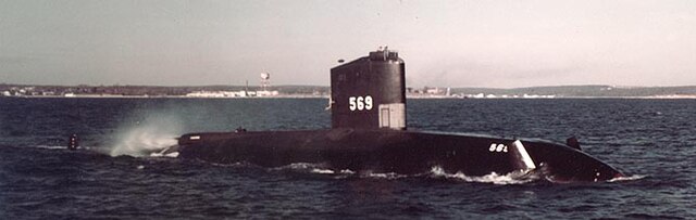 USS Albacore off the coast of Rhode Island