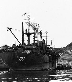 USS Bowie (APA-137) at Yokosuka, Japan, September 1945 (80-G-352452).jpg