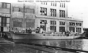 USS Sayonara II (SP-587) in port with other section patrol craft during World War I USS Sayonara II (SP-587) in port.jpg