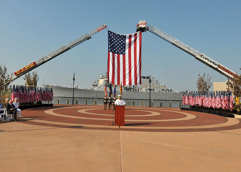 File:US Navy 110911-N-NL541-339 Adm. John C. Harvey Jr. addresses the citizens of the City of Norfolk in front of USS Cole (DDG 67) during a 9-11 Rememb.jpg