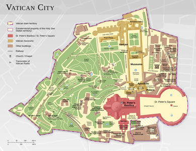 Map of the Vatican City – English