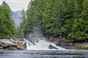 Verney Falls at the head of Lowe Inlet