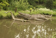 Historically important sculpture (left) in Crystal Palace Park View of dinosaurs in the Dinosaur Trail in Crystal Palace Park ^8 - geograph.org.uk - 4491056.jpg