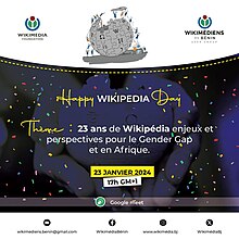 Visuel WikipediaDay2024 au Bénin webinaire 23 janvier