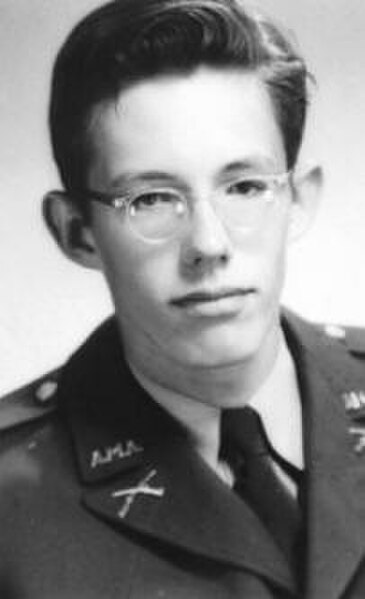 Pierce in a high school military academy uniform