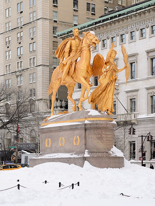 William Tecumseh Sherman monument by Augustus Saint-Gaudens, 1902, located at Grand Army Plaza in Manhattan, New York, incorporates a statue of Nike titled Victory[284]