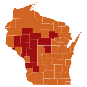 Wisconsin Republican Presidential Primary Election Results by County, 2008.svg