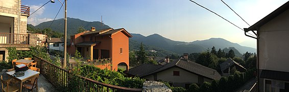 Panorama from the terrace above the Charity aperitif Passo dalla Quercia