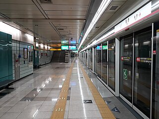 Wolchon station station of the Daegu Subway, Daegu, South Korea