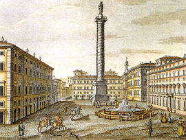 XIX century print, Piazza colonna, roma.jpg