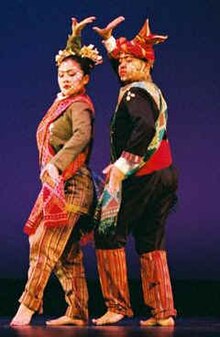 Filipino American dancers potraying a Yakan couple from Mindanao performing a wedding dance. Yakan.jpg