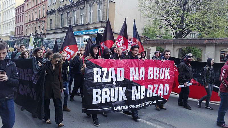 Wroclaw, Poland. 02nd Apr, 2016. Justyna Helcyk, Coordinator of ONR  (National Radical Camp)delivers a speech during anti immigrant and anti  Muslim protest organized by Oboz Narodowo-Radykalny (National Radical Camp)  in Wroclaw, western