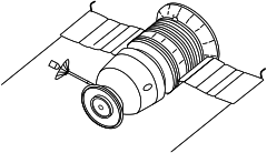 Zond 5 - First lunar flyby and return to Earth, first terrestrials to circle the Moon Zond L1 drawing.svg