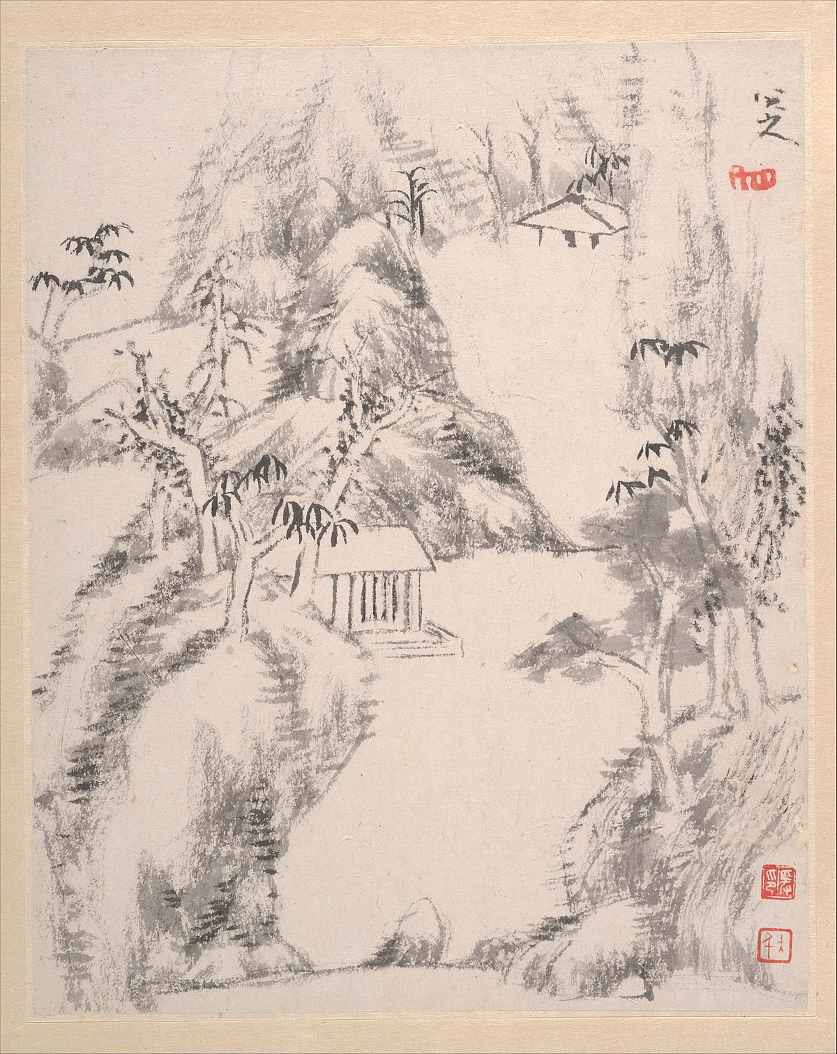 File:清 朱耷 (八大山人) 山水圖 冊-Landscape album MET DP160568.jpg 