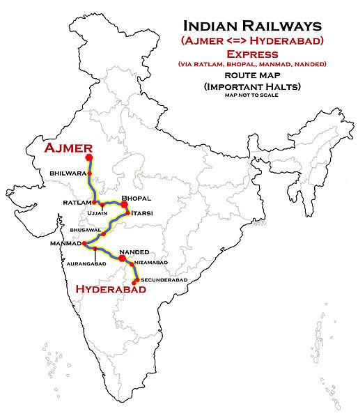 File:(Ajmer - Hyderabad) Express (via Manmad) Route map.jpg