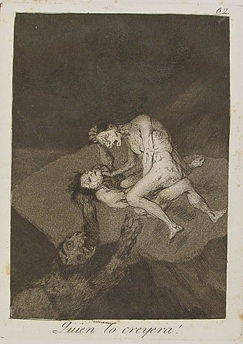 Capricho nº 62: ¡Quién lo creyera! de Goya, se...