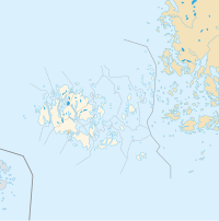 Bergholmen på en karta över Åland