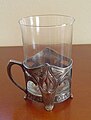 Чаша, съчетание на сребро и стъкло